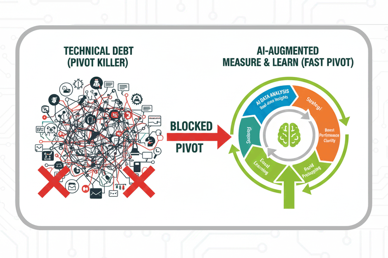 Pivot Killer: Technical Debt and The AI-Augmented "Measure & Learn" Cycle